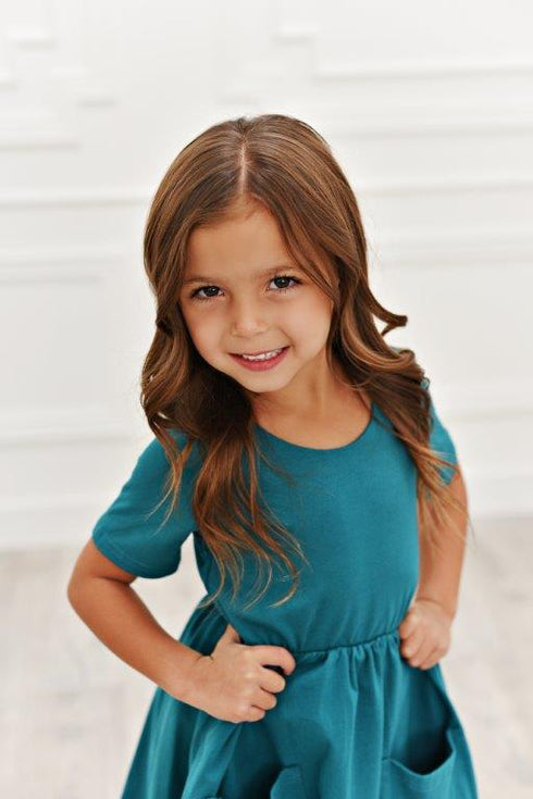 Teal Twirl Dress